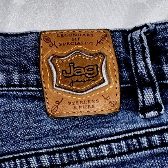 Jag Women's Y2K Distressed Straight Leg Stretch Denim Jeans Size 10 Mid Rise - Picture 7 of 11